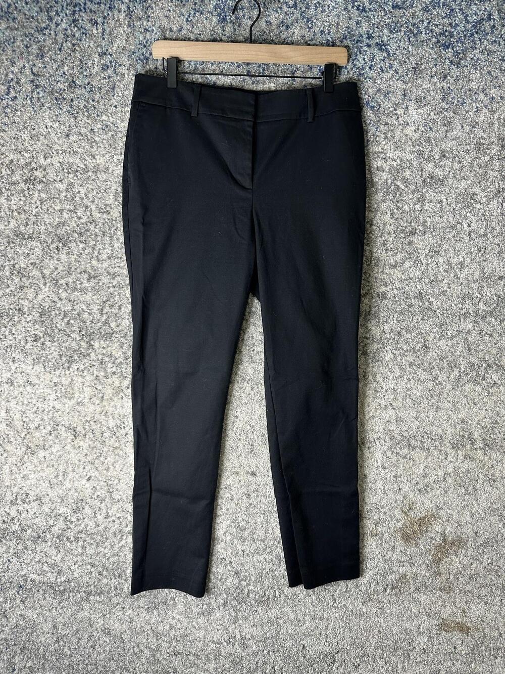 Ann Taylor Factory Pants Womens 10 Black Twill Slim Ankle Tapered Stretch Work